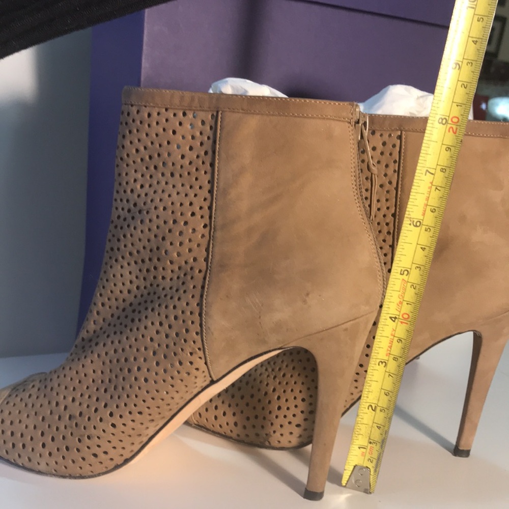 Stuart Weizmann Beige In And Out Perforated Bootie - image 2